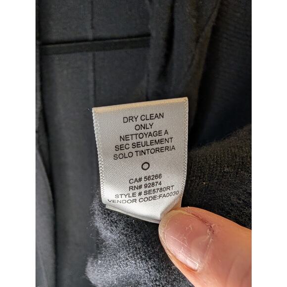 Splendid 100% Cashmere Black Hooded Open Front Cardigan Poncho Cozy Luxury XL - Picture 8 of 10